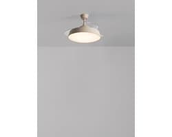 CREATE - Stille plafondventilator 40 W Ø107 cm met intrekbare bladen en LED-licht - M - Met licht - Afstandsbediening - WIND CLEAR CONTOUR