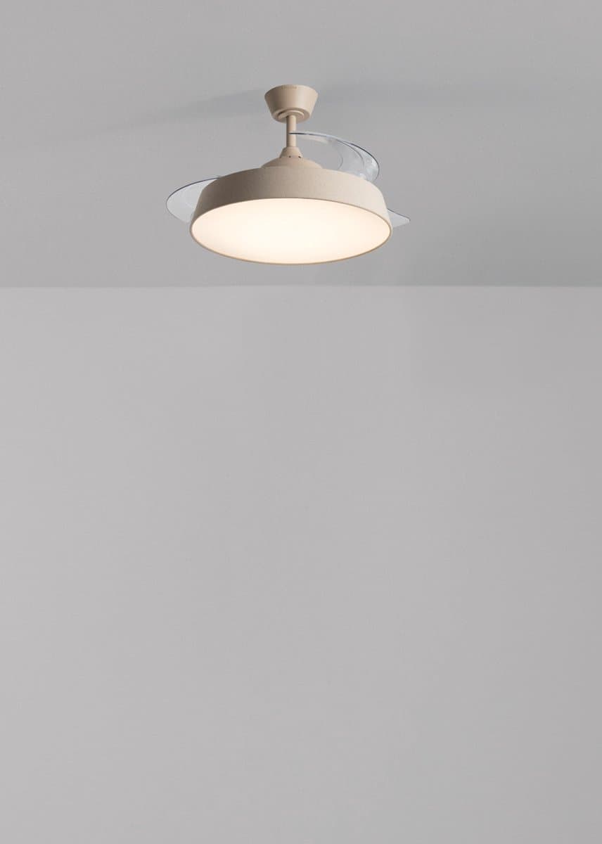 CREATE - Stille plafondventilator 40 W Ø107 cm met intrekbare bladen en LED-licht - M - Met licht - Afstandsbediening - WIND CLEAR CONTOUR — afbeelding 1