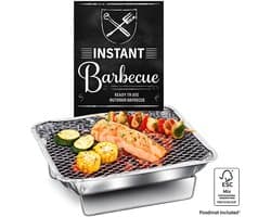 Instant Barbecue - Wegwerp Barbecue - Wegwerp BBQ - Mini Instant BBQ voor Camping, Balkon of Picknick - Inclusief Rooster