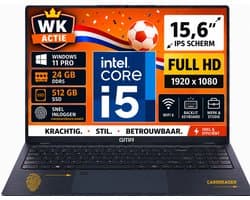 GMR Laptop 15.6 Inch Full HD IPS Scherm | Intel Core i5 | 24GB DDR5 RAM | 512GB SSD | Windows 11 Pro | Zakelijke Laptop | Werk Laptop | Studenten Laptop | Thuiswerk Laptop | Office Laptop | Kantoor Laptop