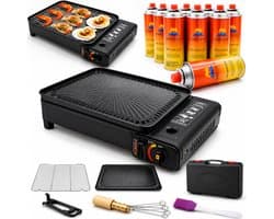 SMH LINE® Draagbare Party Grill - Camping kooktoestel - Gas barbecue - Incl. 8x Gasflessen