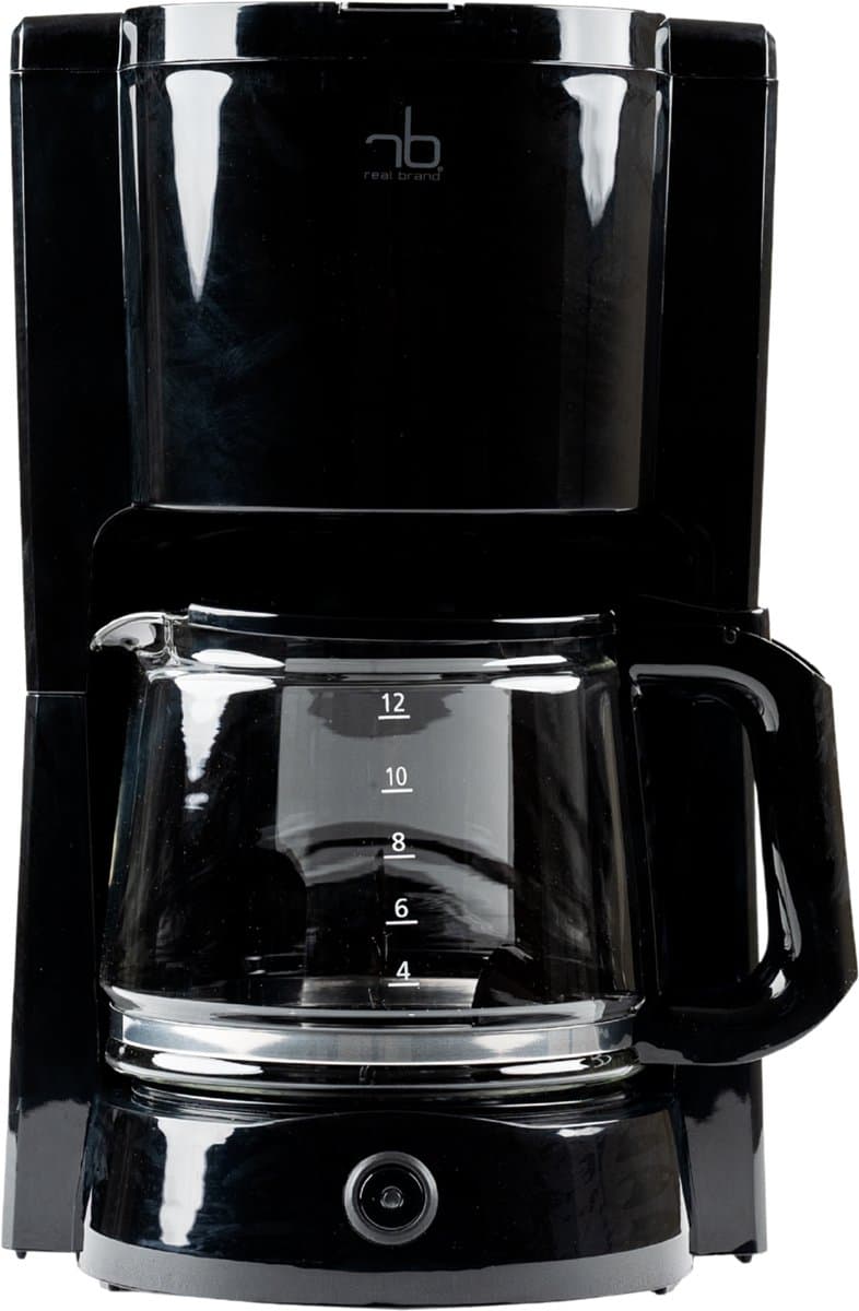 RB Coffee Machine 1,5L – Koffiezetapparaat 12 Koppen – Snel & Stil Filterkoffie Apparaat – Warmhoudfunctie & Druppelstop – Zwart — afbeelding 1