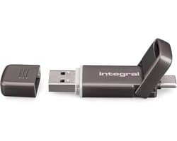 USB Flash Drive - Externe SSD - Snelle Gegevensoverdracht - Dubbele USB Poorten - 256 GB - Grijs