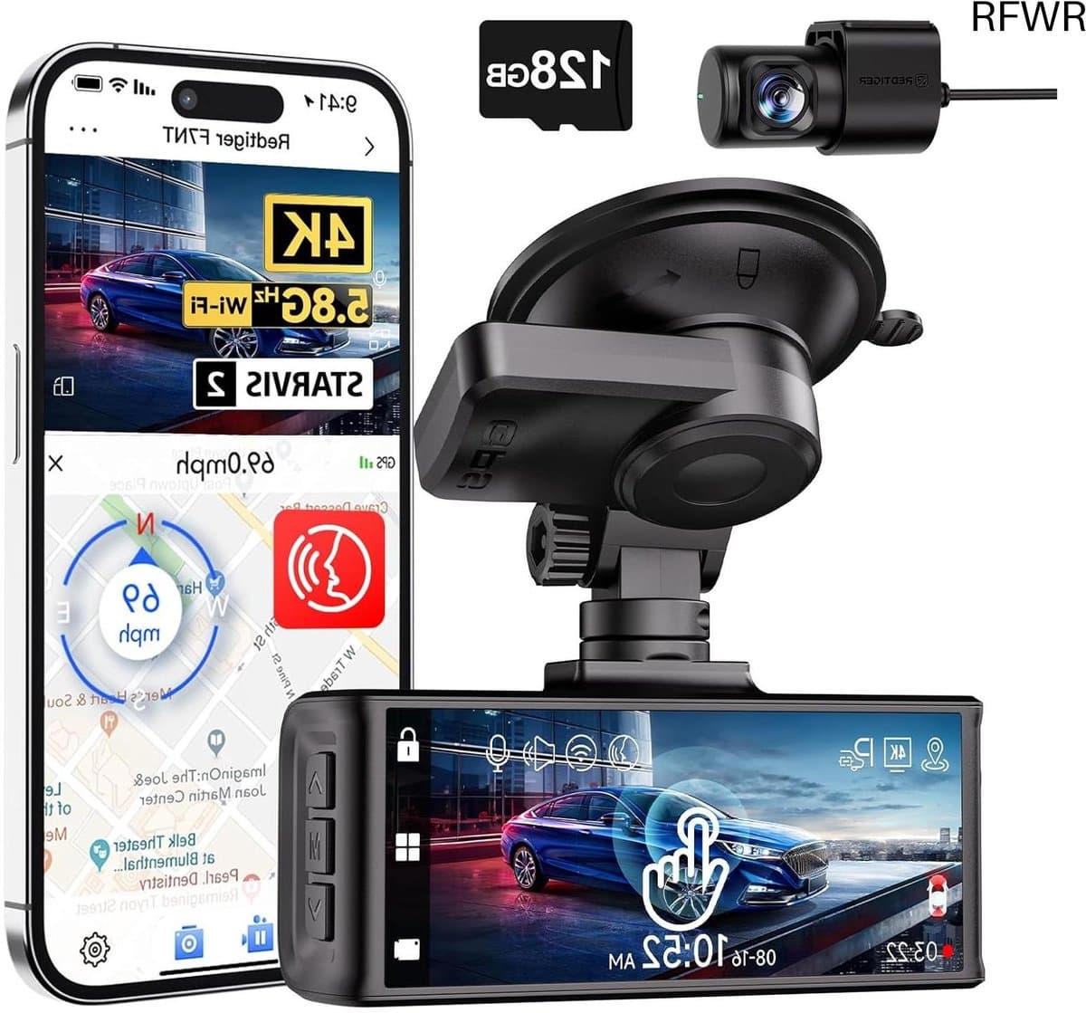 4K Dash Cam - Auto Camera - Veilige Ritten - Touchscreen Bediening - 3.18 Inch Scherm - Zwart — afbeelding 1