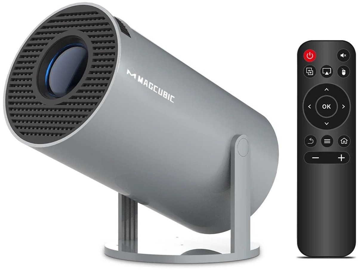 MakkelijkMooi Draagbare Projector met Speaker - 8000 Lumen WiFi 6 & Android 14 - 5W Speaker - Thuisbioscoop - 180° Rotatie - Grijs — afbeelding 1