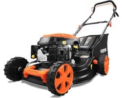 Benzine Grasmaaier - Gazonmaaier Mulcher - Gazon Onderhouden - 3-in-1 Functionaliteit - 46cm Maaibreedte - Zwart