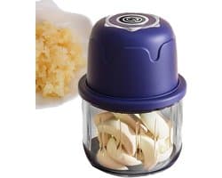 Elektrische Hakker - Keukenapparaat - Ingrediënten Snijden - Draadloos USB Opladen - 350 ml - Blauw