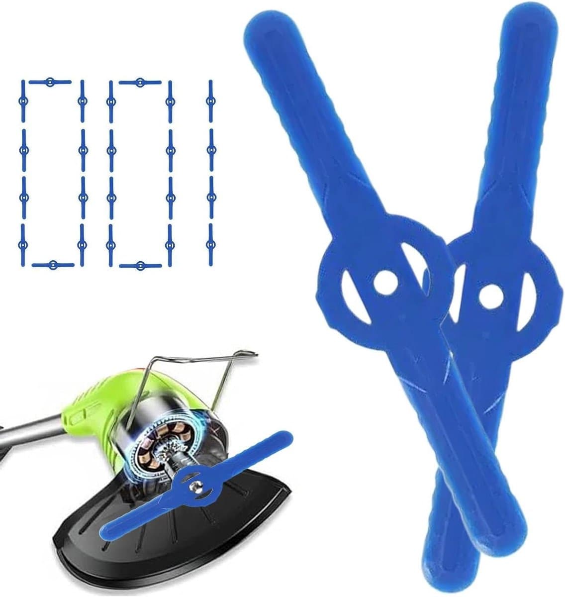 Grasmaaier Snijkoppen - Trimkoppen Set - Gazon Onderhoud - Zware Uitvoering - 100 Stuks - Blauw — afbeelding 1