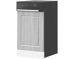 Vaatwasserpaneel - Inbouwpaneel Keuken - Keuken Moderniseren - Robuust Houtmateriaal - 45 cm Breed - Grijs Sonoma