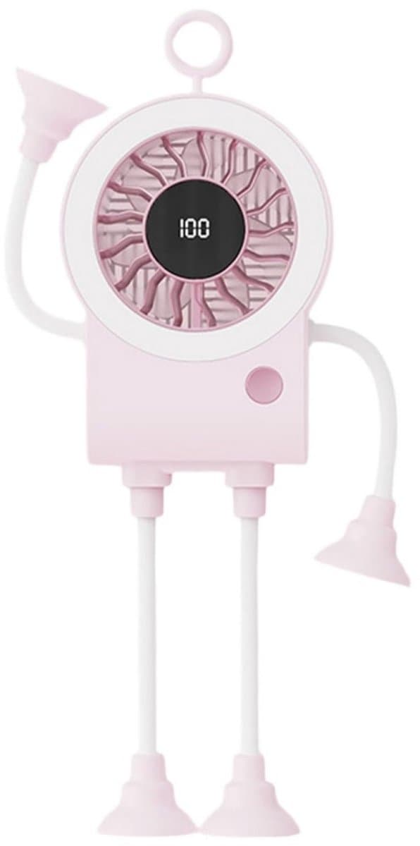 longziming -Tafelventilator - Burea ventilator - Draagbare Ventilator - Flexibele Hals - Digitale Batterijindicator - Duurzaam Plastic - 5 Snelheden - Handenvrij Gebruik - 1 Stuk — afbeelding 1