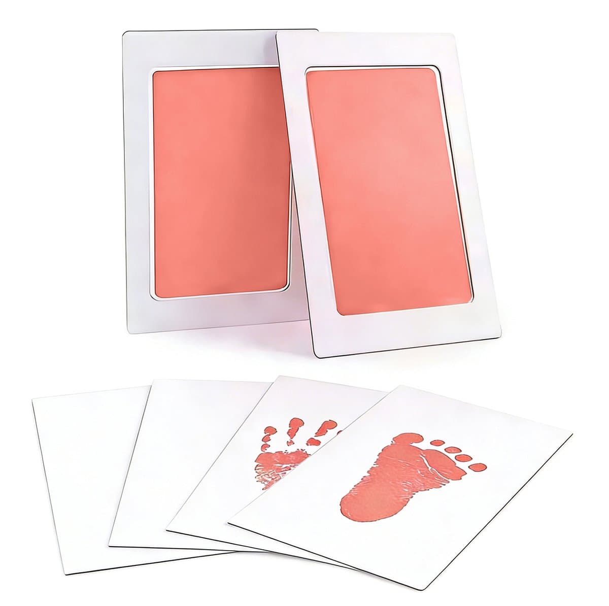 2 stuks Baby Handprint en Footprint Kit, Baby Handprint Inktpads met Clean-Touch, Inkless Print Kit Veilig Niet-giftig voor Baby Voeten en Handen, Pet Paw, Ritueel voor pasgeborenen, hand- en voetafdrukken van de baby, 6*9.5cm — afbeelding 1