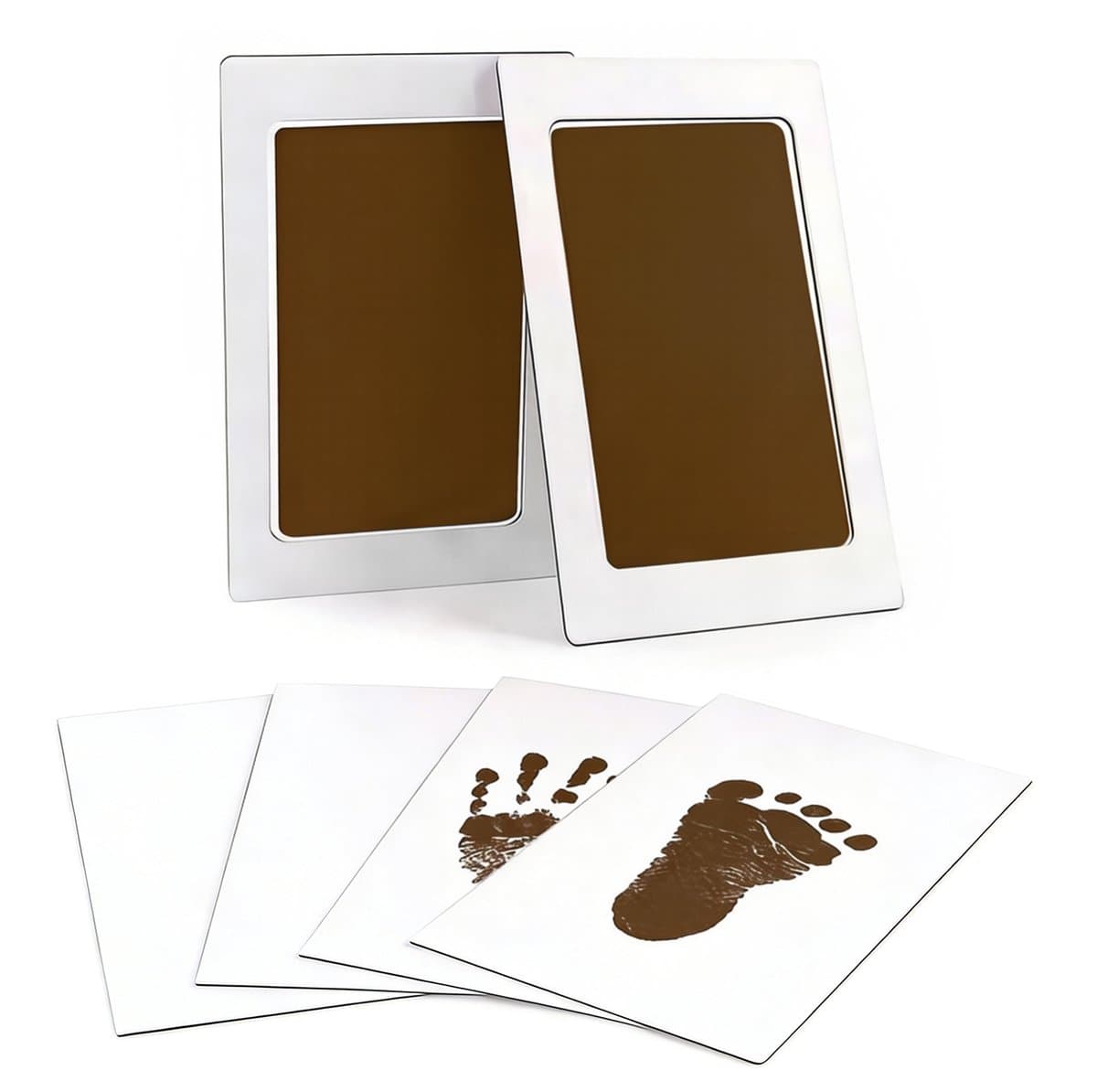 2 stuks Baby Handprint en Footprint Kit, Baby Handprint Inktpads met Clean-Touch, Inkless Print Kit Veilig Niet-giftig voor Baby Voeten en Handen, Pet Paw, Ritueel voor pasgeborenen, hand- en voetafdrukken van de baby, 6*9.5cm — afbeelding 1