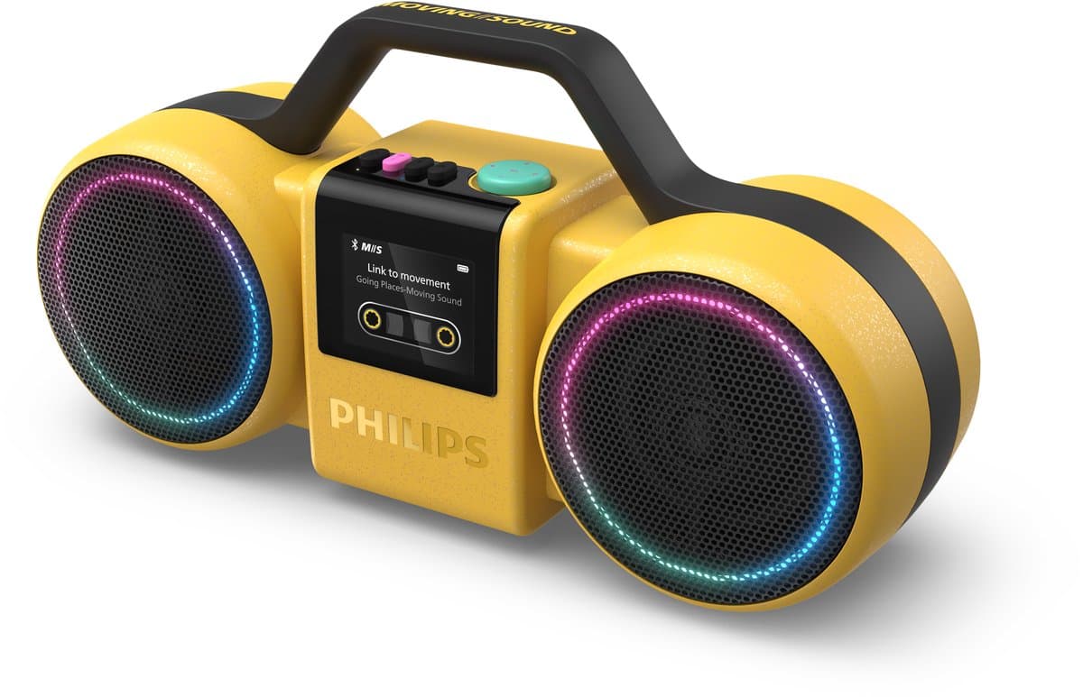 PHILIPS Moving Sound The Roller TAMS60Y/00 - Draagbare speaker, 60W RMS, Bluetooth 5.5., Auracast, USB, 24 uur afspeeltijd, IP67 waterdichtheid, kan als powerbank gebruikt worden - Geel — afbeelding 1