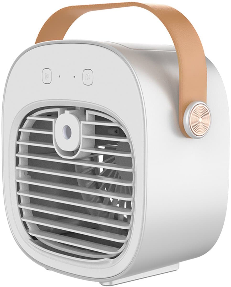 Aircooler - Luchtkoeler aircooler - Luchtkoelers met water - Tafelventilator - Bureau ventilator - Bureau ventilator usb - Oplaadbaar 4000 mAh - Kunststof - Wit — afbeelding 1