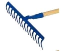 Grasbezem - Blad Hark - Gazon Onderhoud - Versterkte Tanden - 90 cm - Blauw