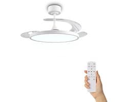 Fantiluxe - Soren - Plafondventilator met verlichting - Wit - Ø106.5cm - Afstandsbediening - Met lamp - Plafond ventilator - Slaapkamer