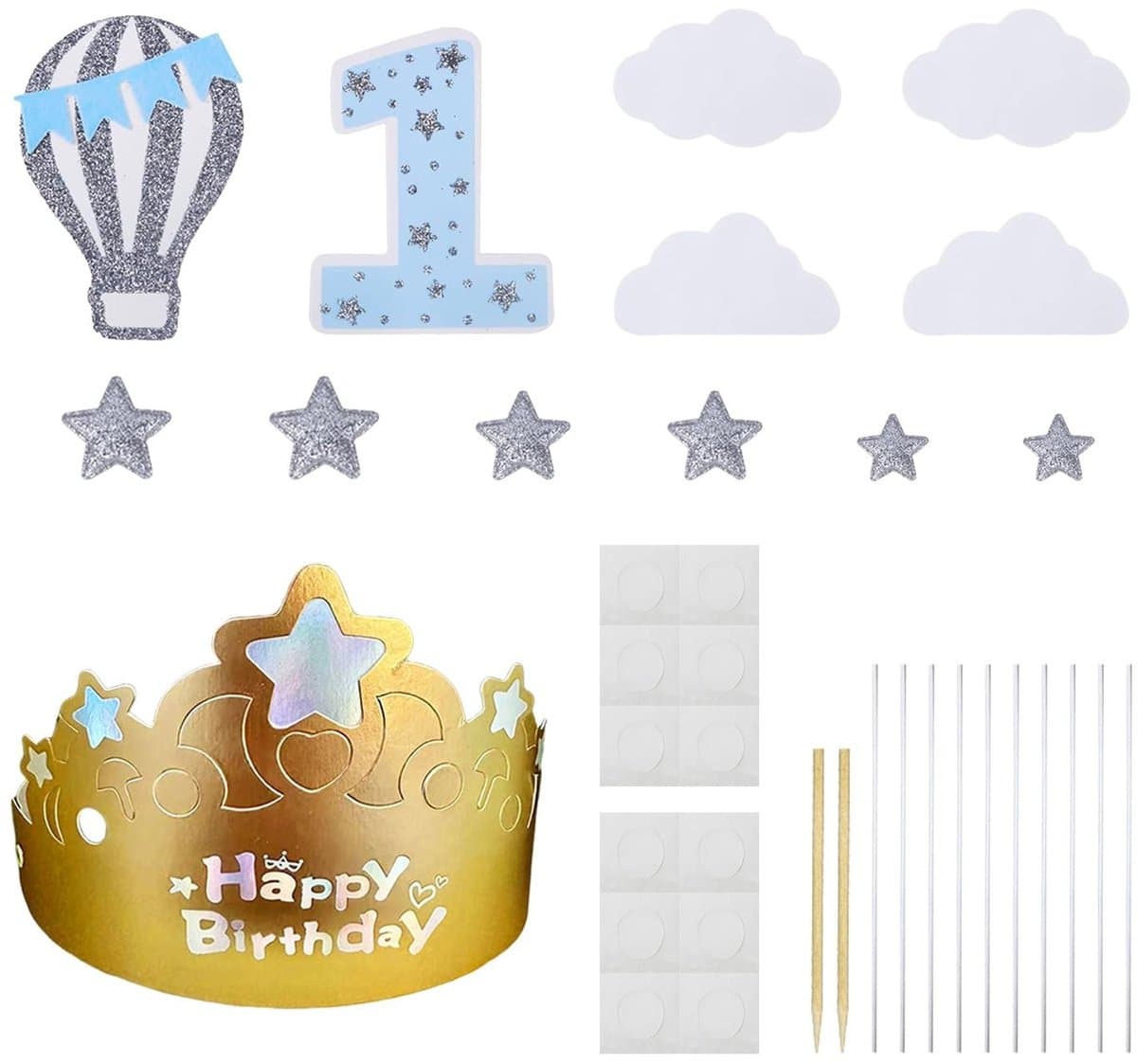 Dailygoods- Wenskaarten Set - 12 Stuks Verjaardagskaarten - Gouden Taartdecoratie - Creatieve Accessoires - Papier - Multi-size — afbeelding 1