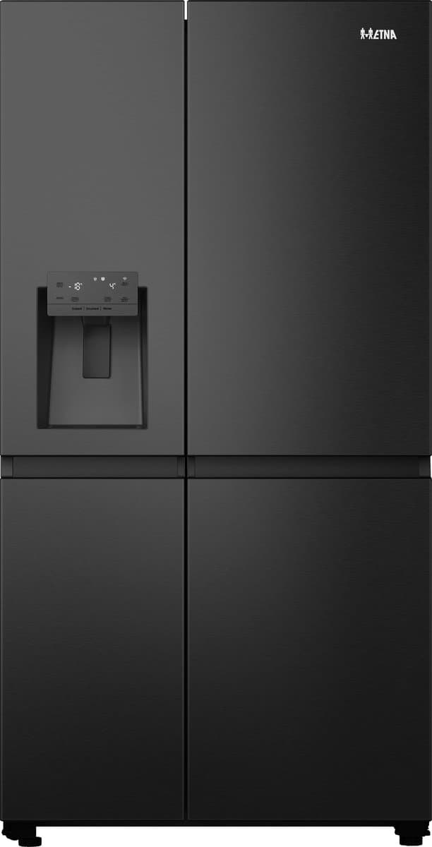 ETNA AKV879IZWA - Amerikaanse koelkast - Zwart - 179 cm - No-Frost - MultiFlow 360° - LED display en IJsdispenser voor ijsblokjes - Flessenrek — afbeelding 1