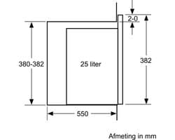 Siemens BE555LMB1 - iQ500 - Inbouwmagnetron - 59x38 cm - 25 l - Zwart - Eenvoudig te reinigen met hydrolyse