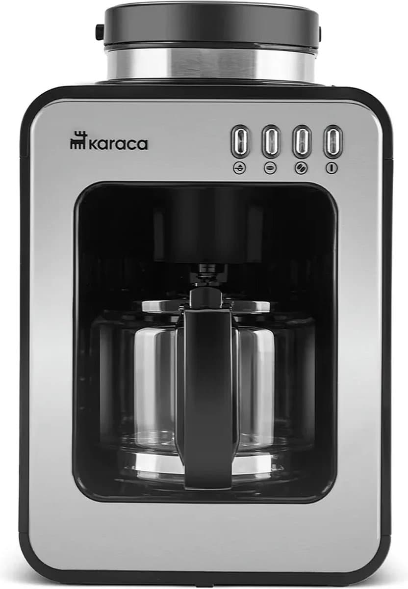 Karaca Grindmaestro - Filterkoffiezetapparaat met Ingebouwde Molen - 0,5L - 600W - Inox — afbeelding 1