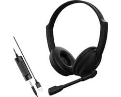 Headset met Microfoon voor Laptop en PC - Business Headset - Koptelefoon voor Video Bellen - USB