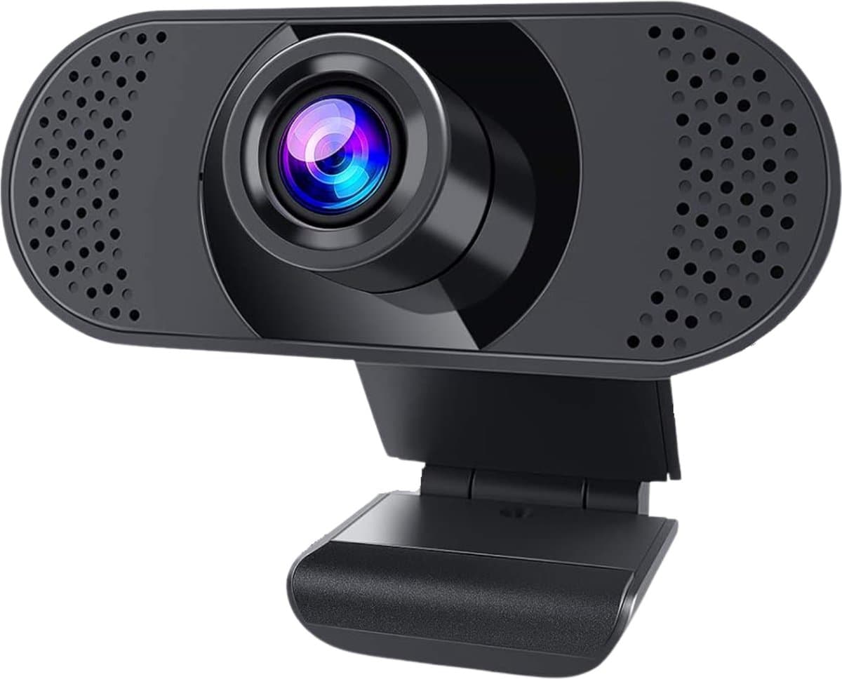 Webcam voor PC en Laptop met Ruisvrije Microfoon 1080P Zwart HD Pro - Camera met Microfoon - Windows en Mac - 1080P - 2MP - Plug and Play - USB 2.0 - Automatische Lichtcorrectie — afbeelding 1