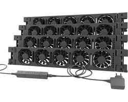 Heatfan 5 - Radiatorventilator Quattro - Zwart + Smart Sensor