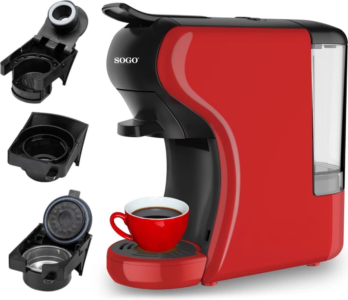 SOGO Koffiemachine - Express Capsulemachine 0.6 L - 19Bar - Rood — afbeelding 1