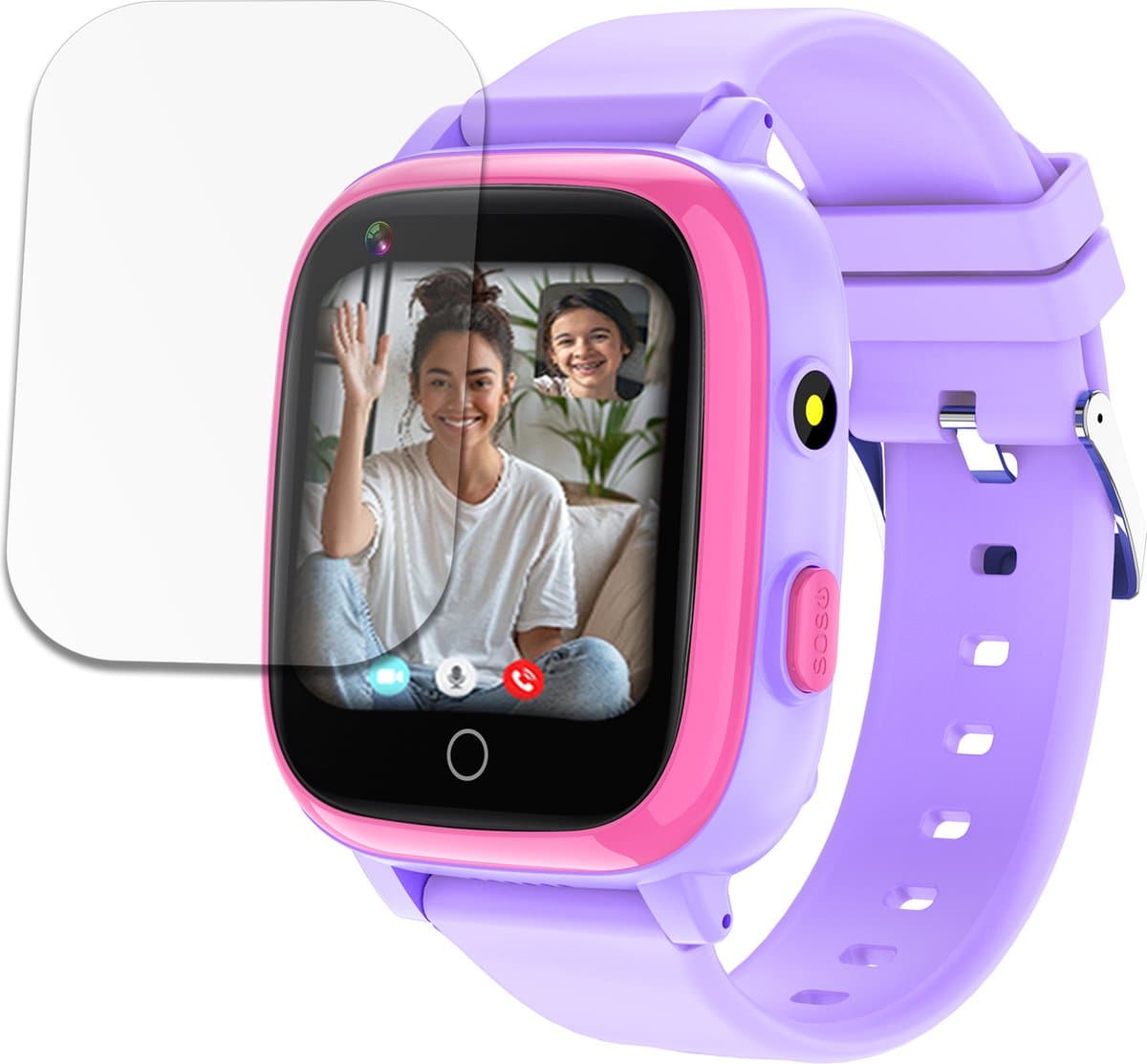 LEROYS - GPS Horloge Kind - Kinder Smartwatch - Android en iOS - Paars - Incl. Simkaart — afbeelding 1