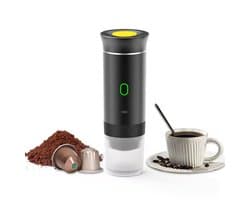 Draadloze, draagbare elektrische koffiemaker met USB-C-poort, zelfverwarmend, oplaadbaar, geschikt voor reizen, kamperen, campers, thuis, kantoor, enz. (Zwart)