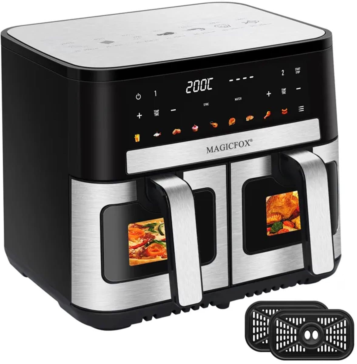 Airfryer - MAGICFOX - 10 L - 2 porties - LED touchscreen - 9 programma's — afbeelding 1