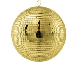 KIMU® Discobal Goud zonder Motor Ø 40 cm Professioneel - Discobol Groot Spiegeltjes 10x10mm - Spiegelbol Disco Bal Bol - Feest Feestje Discolamp Decoratie Glitterbol Halloween