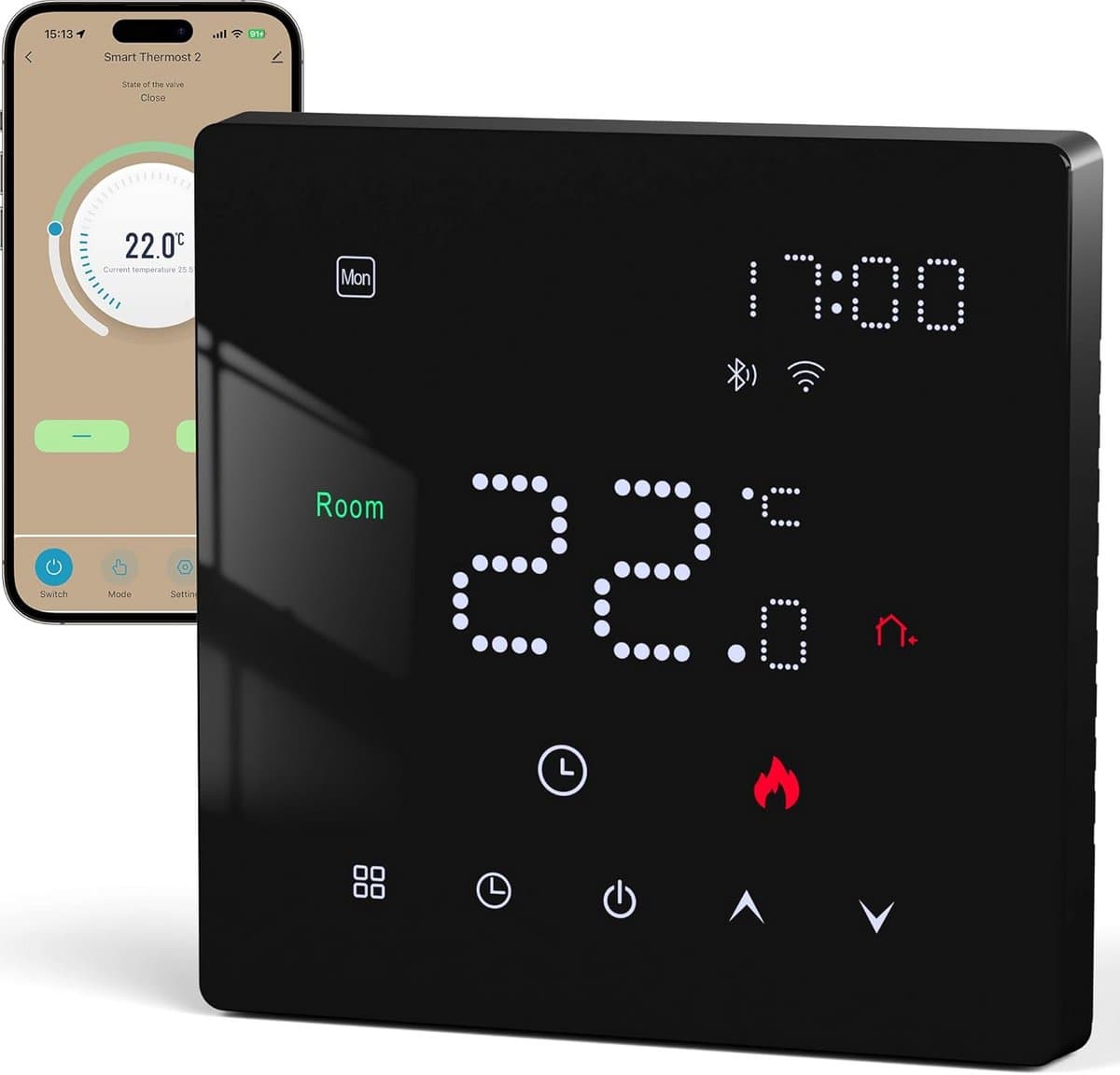Digitale Thermostaat voor Vloerverwarming, Water en Gasketel met Wifi — afbeelding 1