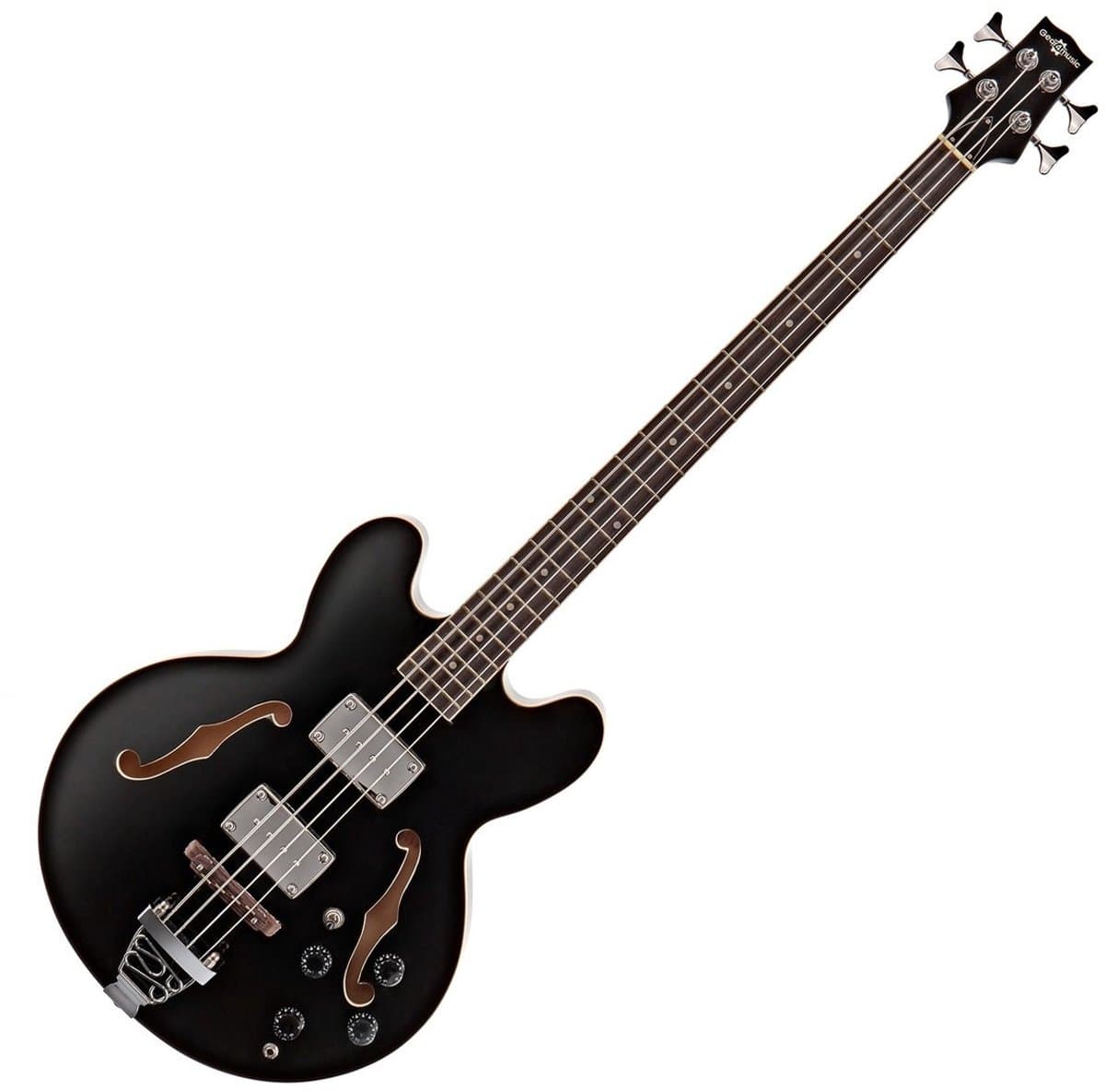 San Francisco Semi-akoestische Basgitaar van Gear4music, Zwart — afbeelding 1