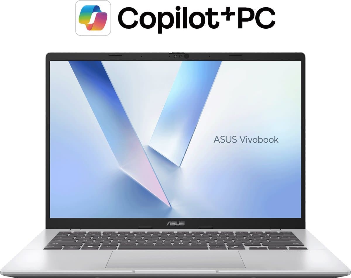 ASUS Vivobook 14 M1407GA-LY012W – AMD Ryzen AI 7 445 – Laptop – 14 inch – WUXGA – 16GB/512GB – Wi‑Fi 6 – Zilver — afbeelding 1