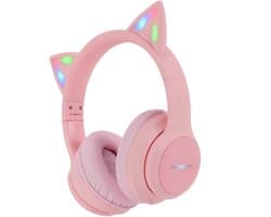 imoshion Kinder Koptelefoon Kattenoortjes - Bluetooth en Decibelbegrenzer - Kinderkoptelefoon Draadloos en Met Draad