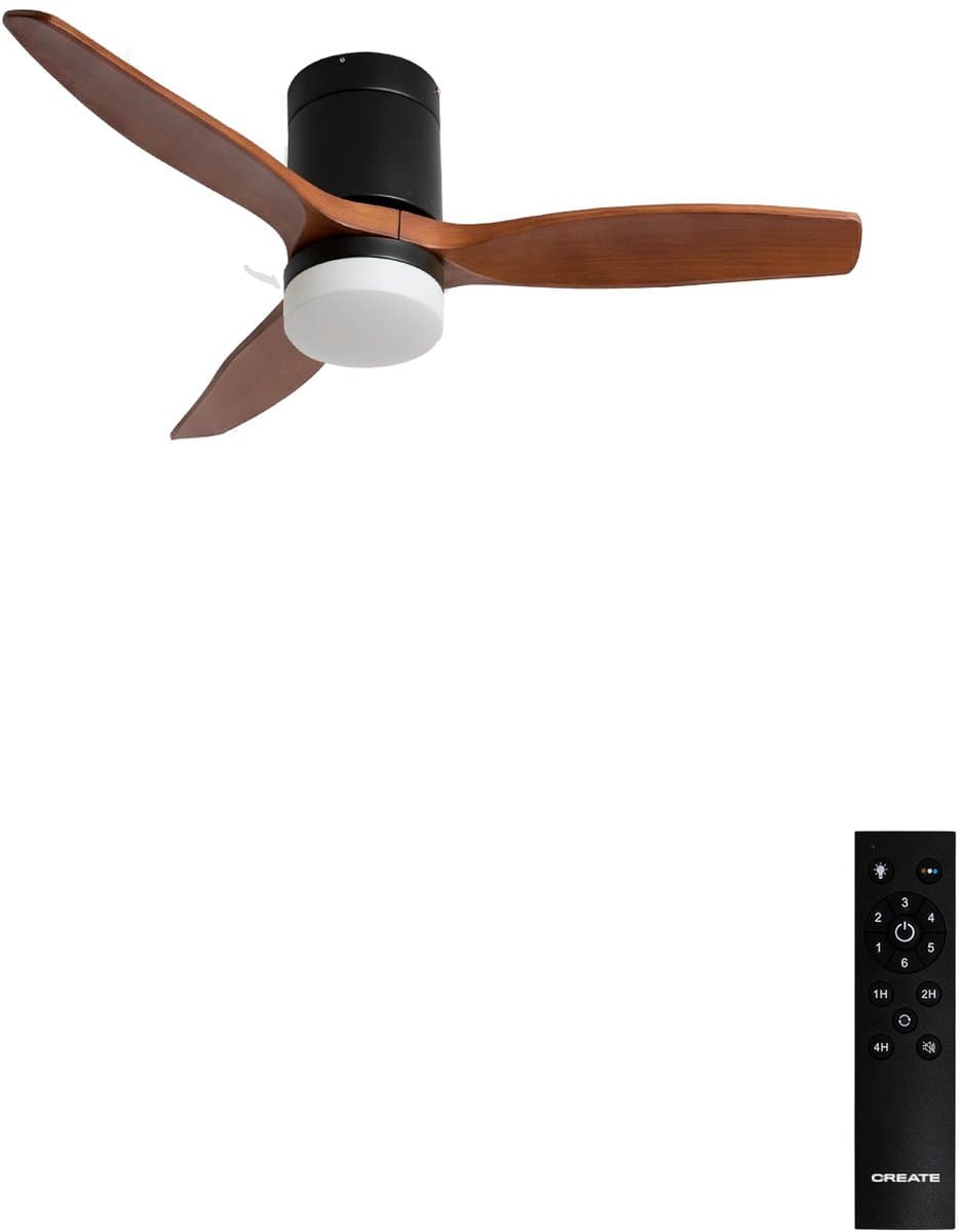 CREATE - Stille 40W plafondventilator met technische ABS bladen in verschillende maten - S - Met licht - Afstandsbediening - WIND CALM — afbeelding 1
