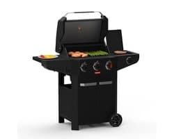 Barbecook Luca 312 gasbarbecue met kast en zijbrander zwart 133.4x60.3x112.3cm