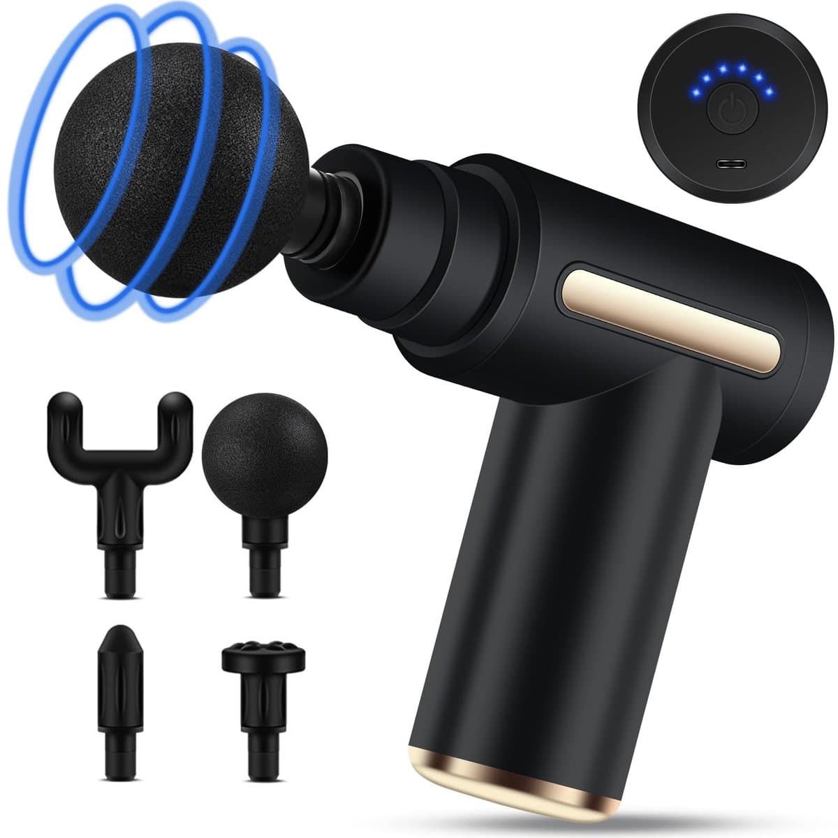 FIBILA Massage Apparaat - Professioneel Massage Gun - Massagegun - 6 Snelheden - Deep Tissue - Zwart — afbeelding 1