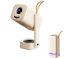 Yaber T1 Pro Mini Beamer – Draagbare Thuisbioscoop – LED‑Moodverlichting – 8 W TurboSonic Sound – 1080p Full HD – 180° Gimbal & Auto‑Focus – Wi‑Fi 6 & Bluetooth – 40‑120″ Short‑Throw