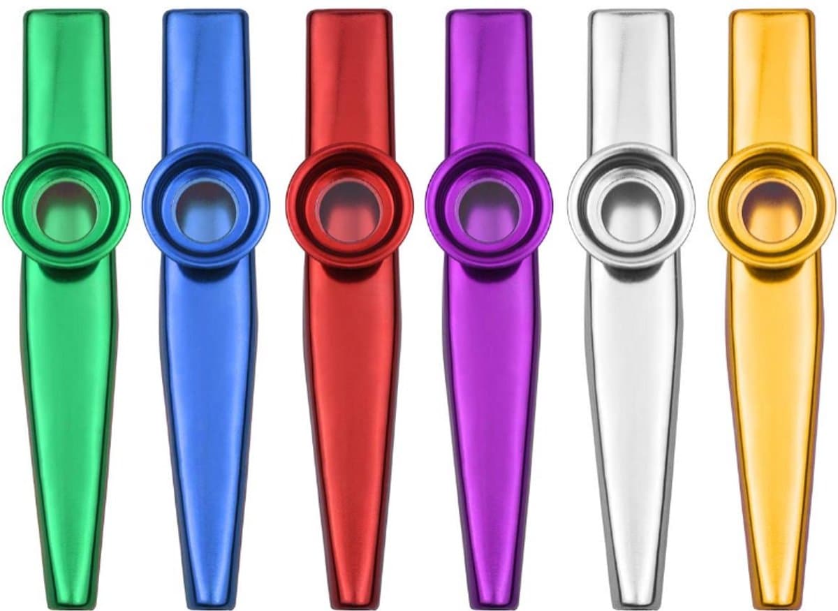 Kazoo - metaal Kazoo - 6 stuks gekleurde Kazoos - Kazoo fluit - muziekinstrument metaal — afbeelding 1