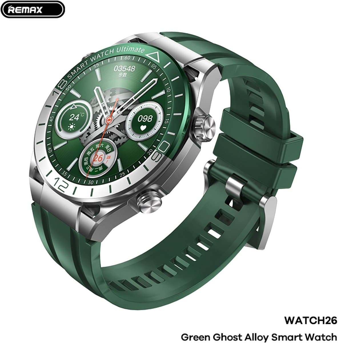 Remax WATCH26 - SmartWatch - Green Ghost Alloy - NFC — afbeelding 1