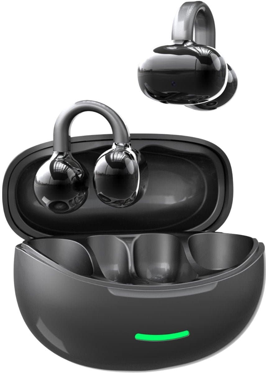 Draadloze oordopjes met Oorclip Zwart - Geschikt voor Apple en Android - Bluetooth 5.4 - Draadloze oortje Bluetooth - Sport Oordopjes - Bluetooth Oordopjes - Draadloze Oordopjes - Oortjes Draadloos - In-Ear Oordopjes - Model W18 — afbeelding 1