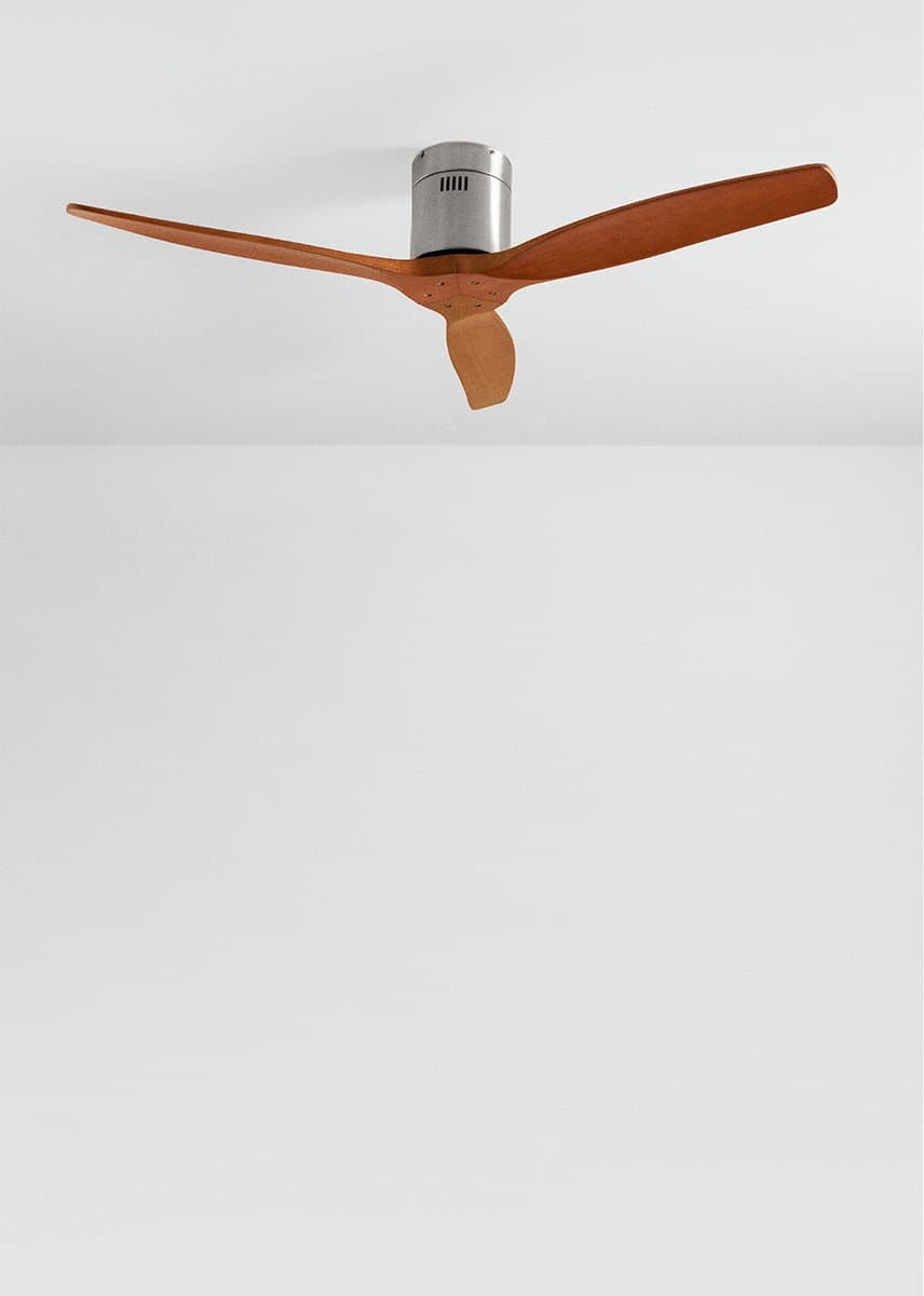CREATE - Stille plafondventilator 100% hout 40W (Ø132cm) - Geen licht - Met Afstandsbediening - 6 snelheden - Programmeerbaar - WIND CALM NATURAL WOOD — afbeelding 1