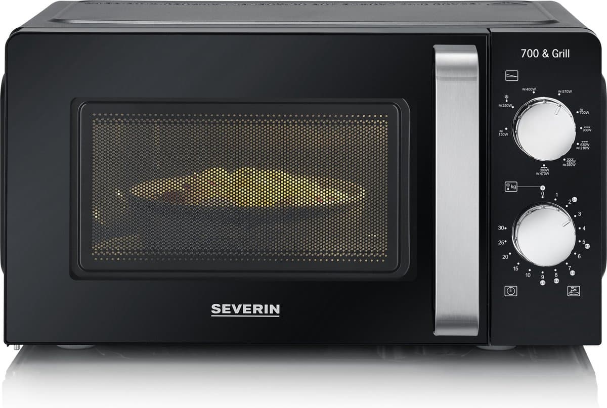 Severin MW 7781 - Magnetron met grill - 17 liter - Draaiknop bediening - Zwart — afbeelding 1