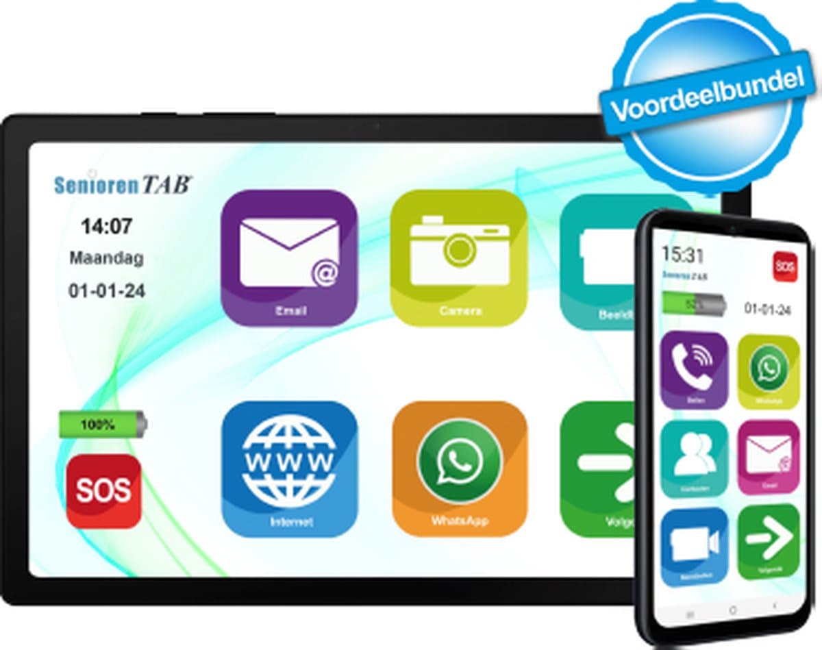 SeniorenTAB Voordeelbundel - Smartphone Plus en Tablet Plus in 1 pakket - Bundel Korting - Op basis van Samsung — afbeelding 1
