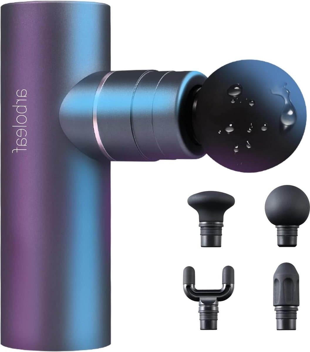 Massage Pistool 3200 rpm 047 kg met AI-niveaus 4 siliconen opzetstukken stil spierpistool met tas spierontspanning sterke accu USB-C — afbeelding 1
