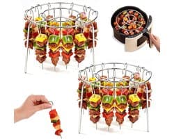 Set van 2 luchtfriteuse grillframe, 16 cm rond heteluchtfriteuse frame