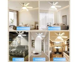 Plafondventilator met lamp - Ventilatorlamp - Comfort in huis - Instelbare lichtkleur - 52CM - Wit