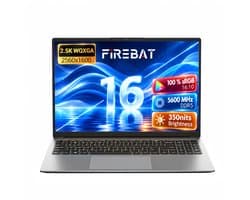 Firebat U6B Windows laptops - Gaming Lapto - 16 inch 2.5K IPS laptop - AMD Ryzen™ 7 H255 - 120Hz - 16GB DDR5 RAM - 512GB SSD - Windows 11 - Aluminium bovenklep - Stevige behuizing - Draagbaar